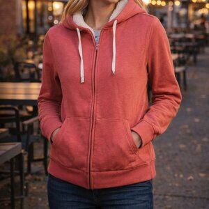 Hollister Zip Up Hooded Sweater Size L